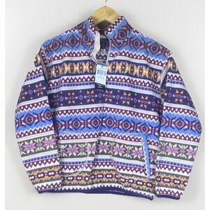 NWT Ralph Lauren Fleece‎ Pullover Youth LG Aztec Fair Isle Cabincore Ski Boho